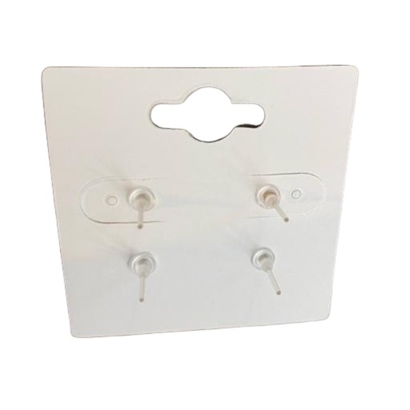 2 Pack Stud Earrings. Acrylic Backing. White & Gold Set - Picture 4 of 4